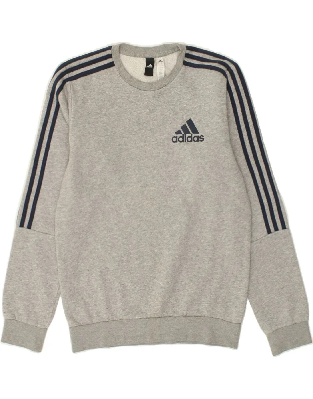 ADIDAS Mens Sweatshirt Jumper Small Grey Cotton Hoodie Dress Longline Feminine