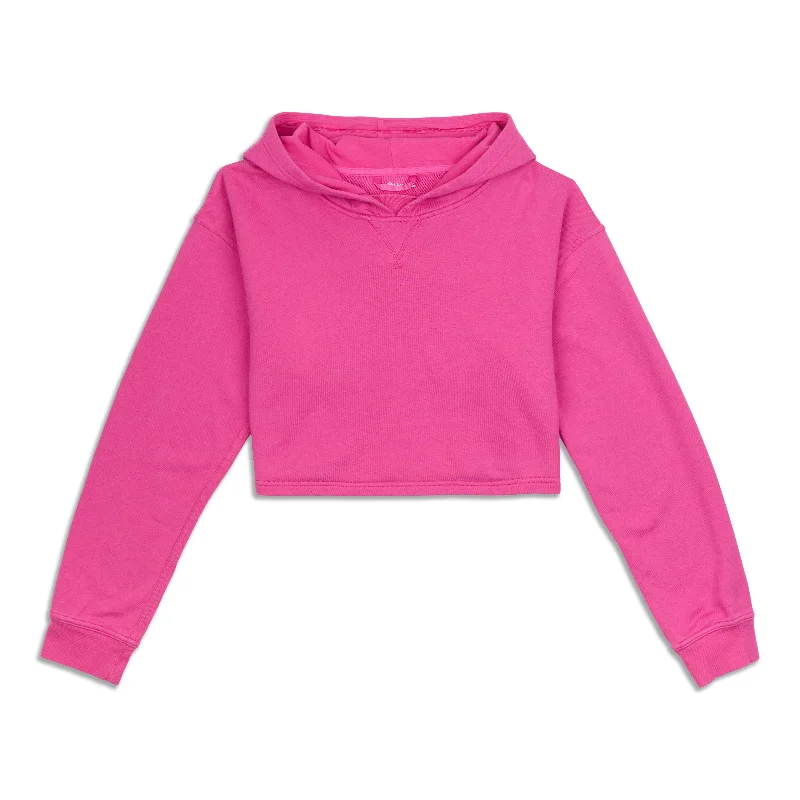 All Yours Cropped Hoodie - Resale Hoodie with Hem Contrast Bold Stylish