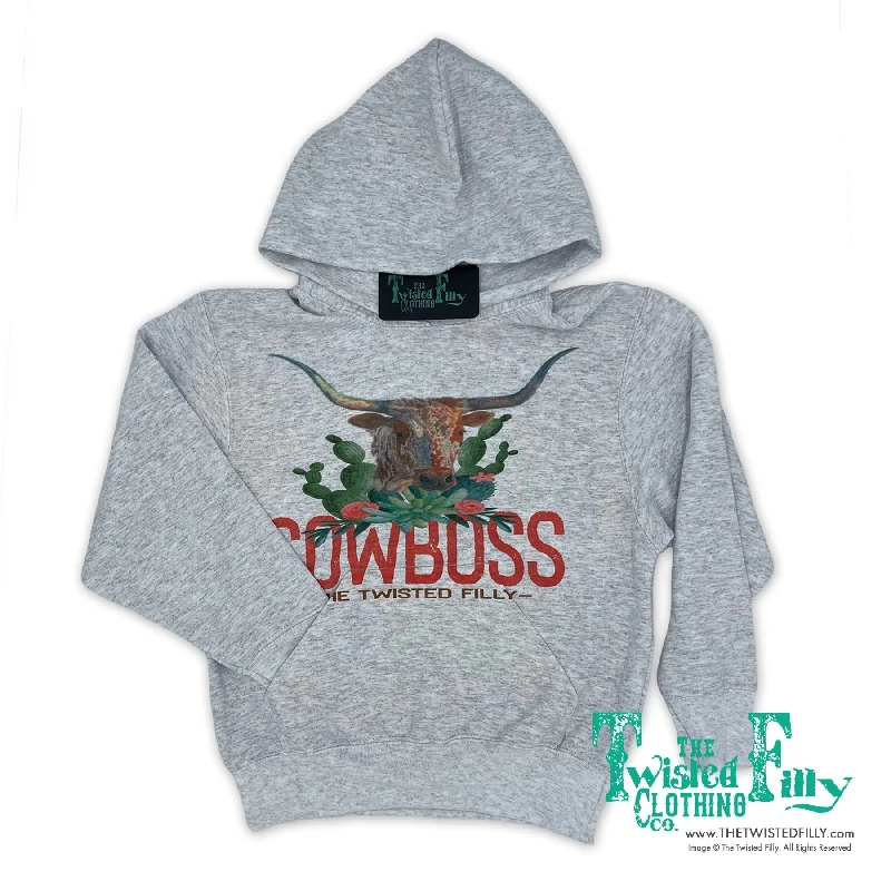 Cowboss - Adult Women's Hoodie - Gray Hoodie with Lace Feminine Delicate