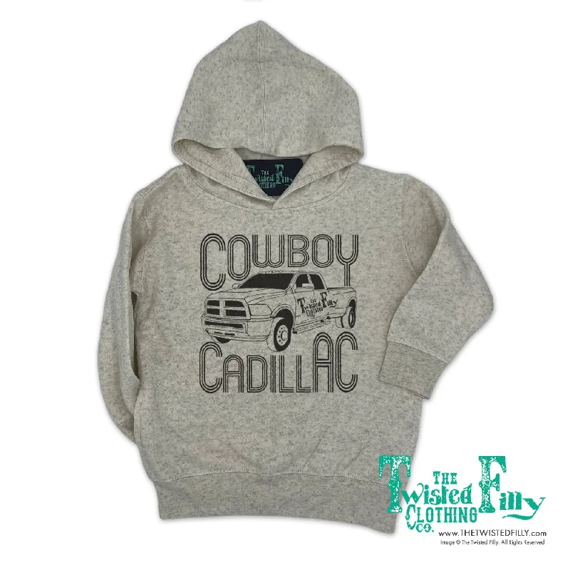 Cowboy Cadillac - Adult Hoodie - Oatmeal Hoodie with Ribbed Cuffs Snug Fit Comfort
