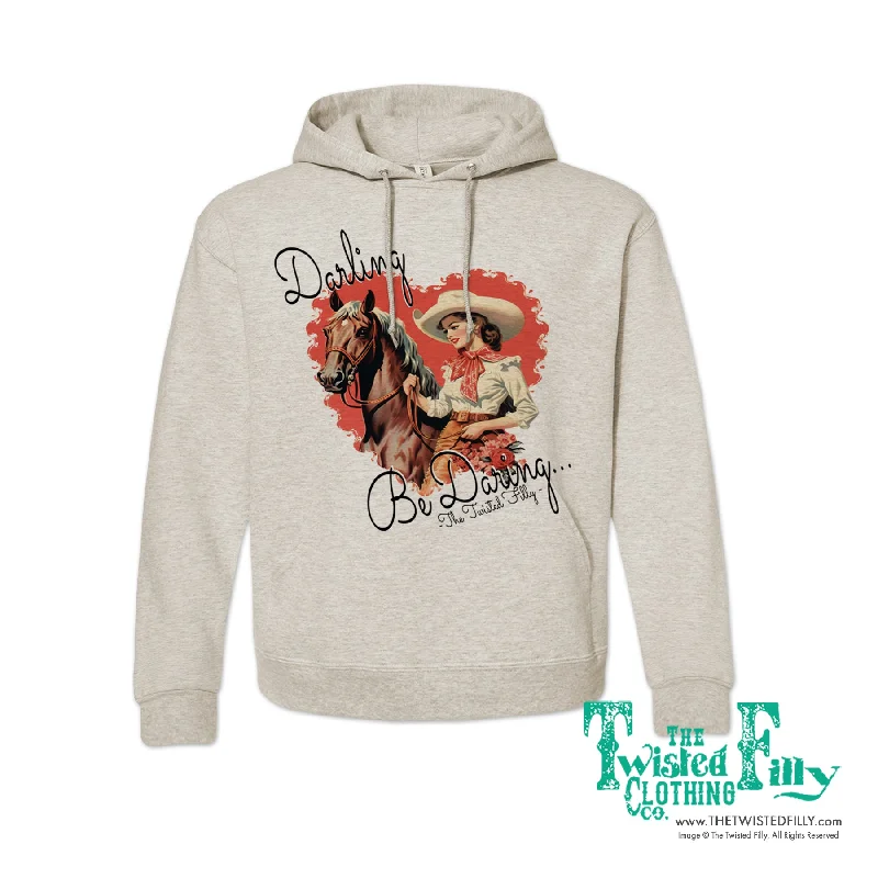 Darling Be Daring - Adult Womens Hoodie - Assorted Colors Hoodie with Hem Embroidery Detailed Premium