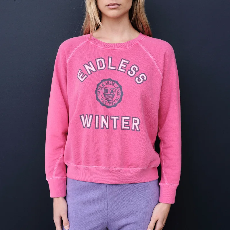 Endless Summer Sweatshirt | Pink Hoodie with Side Slits Relaxed Casual