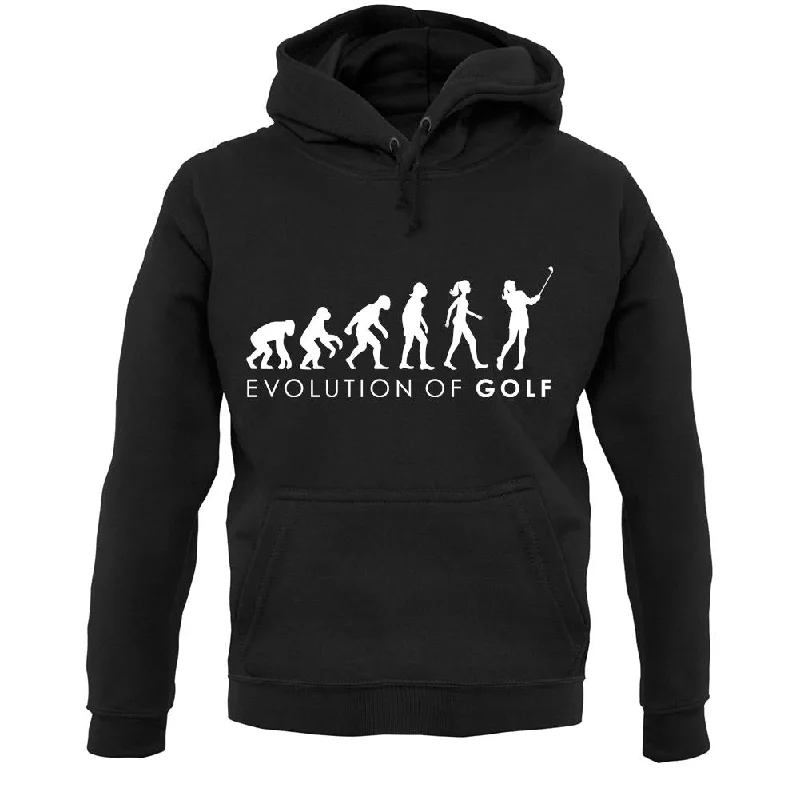 Evolution Of Woman Golf Unisex Hoodie Cotton Hoodie Fleece Lining Warmth