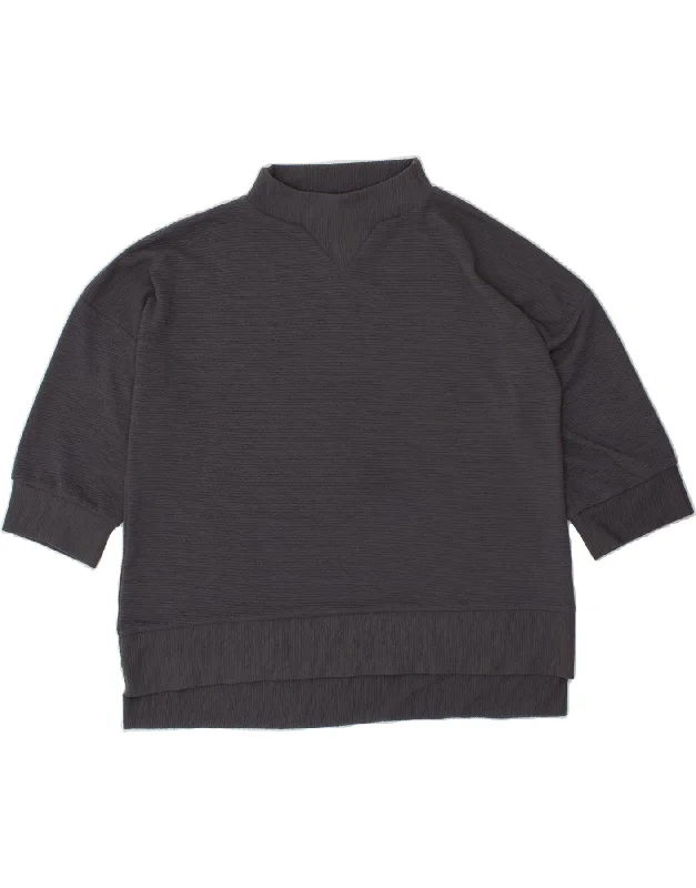 FRENCH CONNECTION Womens Oversized Sweatshirt Jumper UK 16 Large Grey Hoodie with Drawcord Adjustable Secure