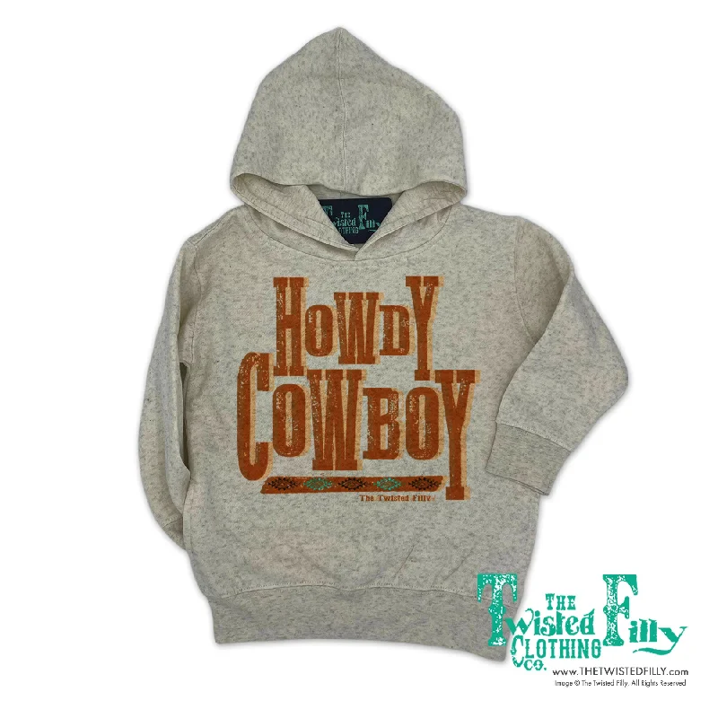 Howdy Cowboy - Womens Adult Hoodie - Assorted Colors Hoodie with Hem Raw Edge Edgy Unfinished