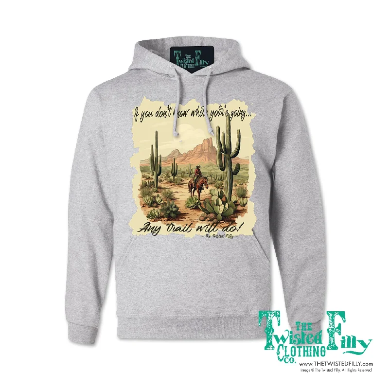 If You Don't Know Where You're Going - Adult Hoodie - Assorted Colors Hoodie with V-Neck Classic Versatile
