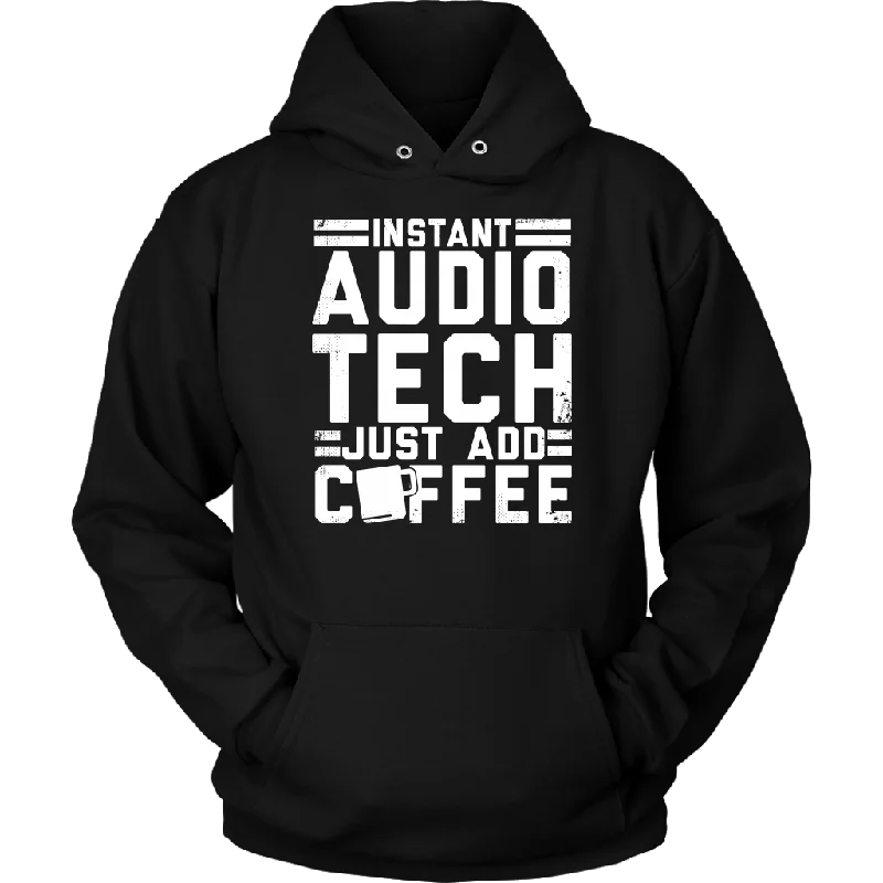 Instant Audio Tech Just Add Coffee Hoodie Hoodie with Puffed Sleeves Voluminous Trendy