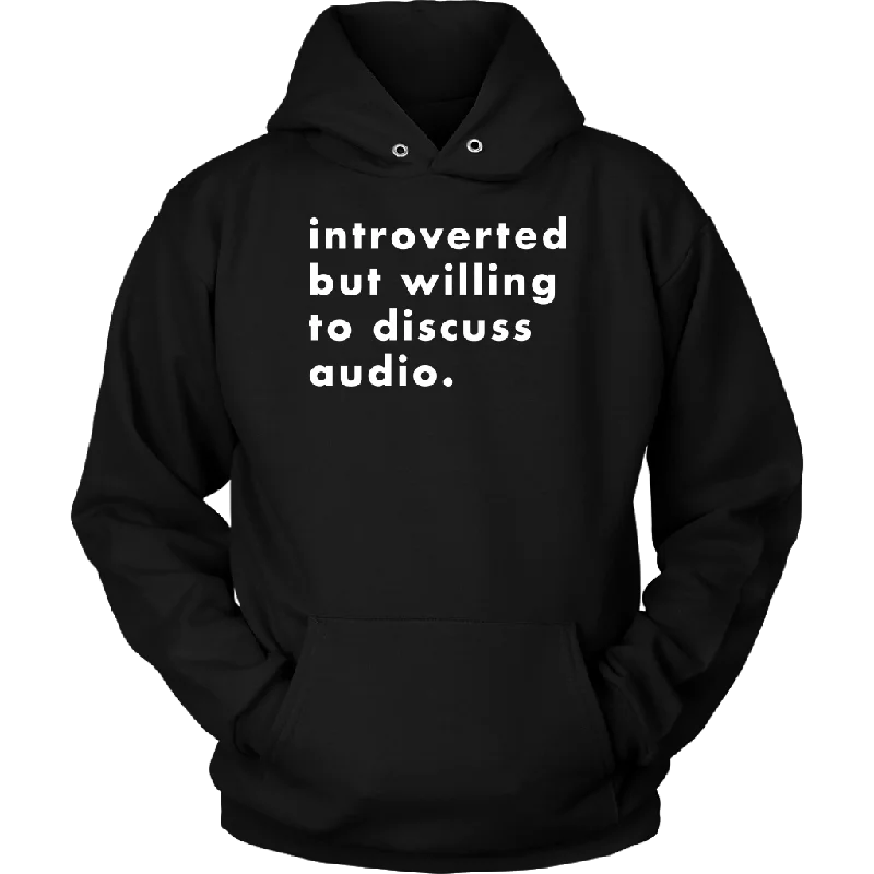 Introverted But Willing To Discuss Audio Hoodie Hoodie with Elastic Cuffs Stretchable Comfortable