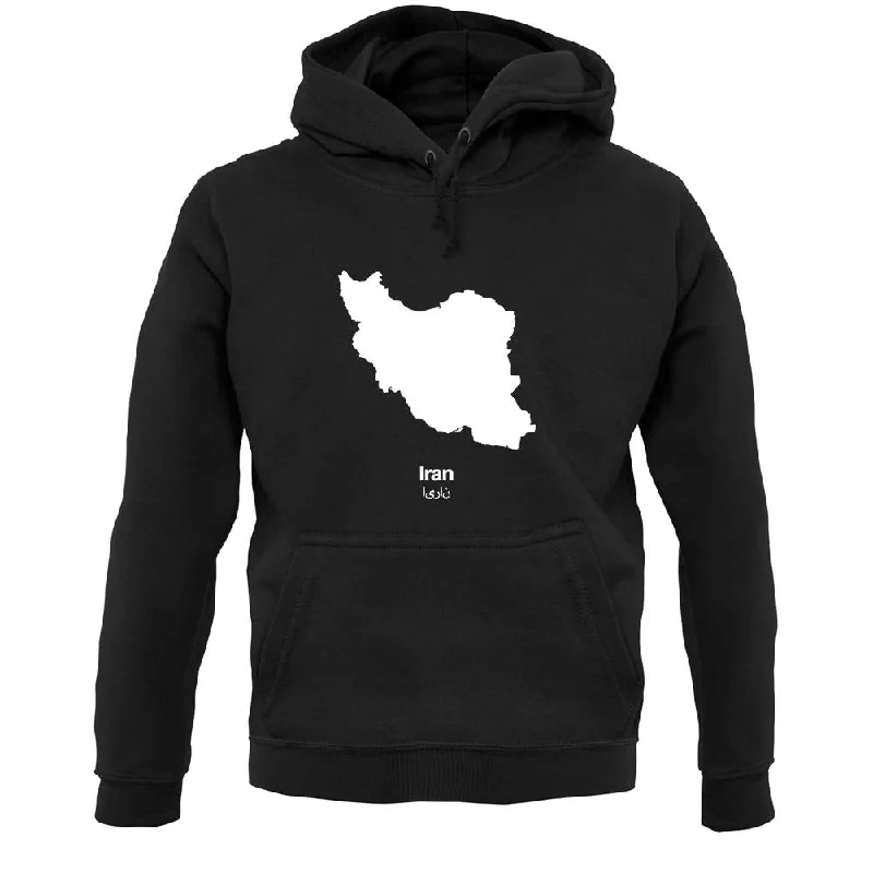 Iran Silhouette Unisex Hoodie Hoodie with Turtle Neck Cozy Winter