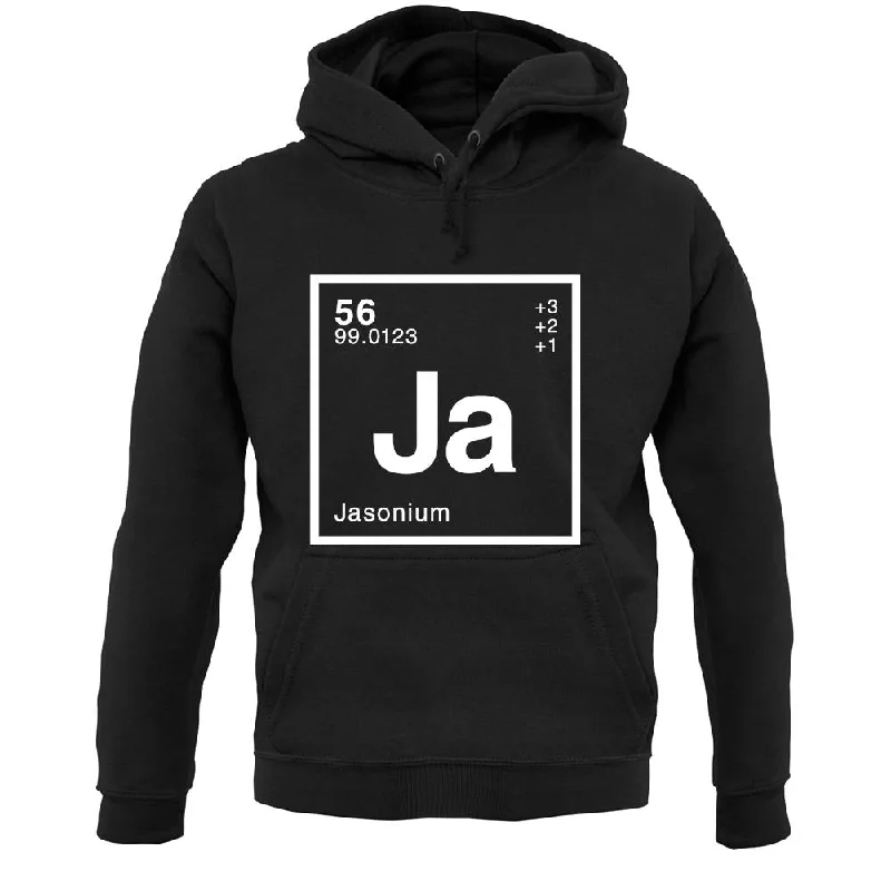 Jason - Periodic Element Unisex Hoodie Hoodie with Double Zipper Versatile Adjustable