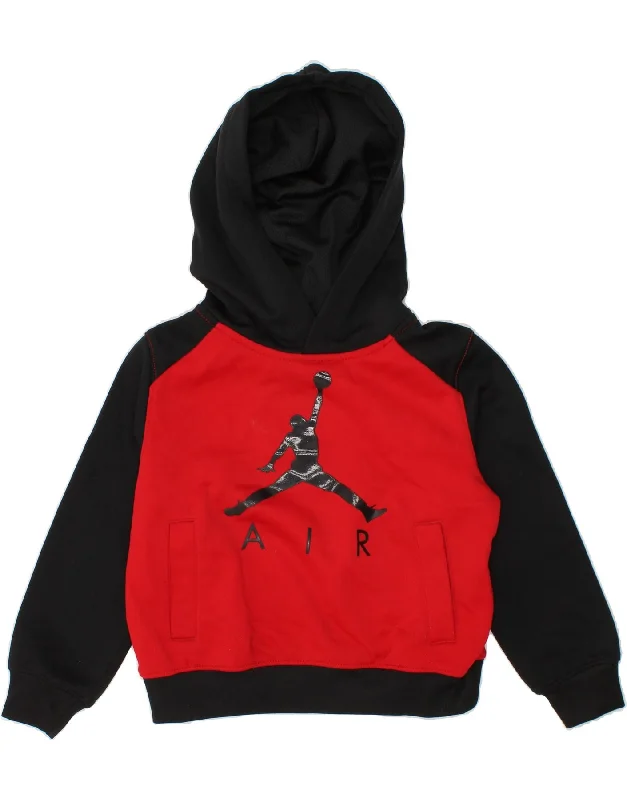 JORDAN Baby Boys Therma-Fit Graphic Hoodie Jumper 18-24 Months Red Hoodie with Batwing Sleeves Loose Dramatic