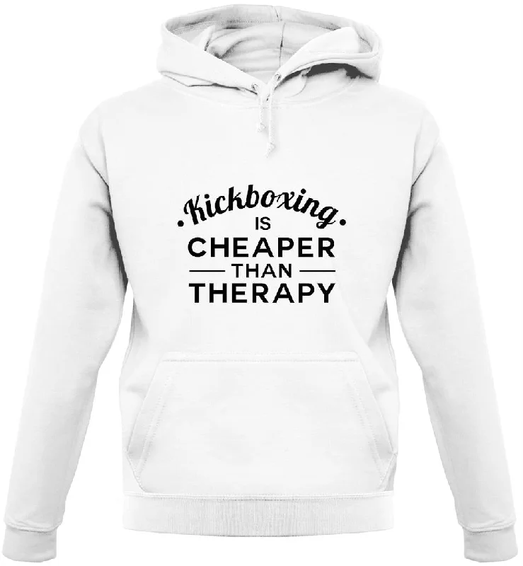 Kickboxing Is Cheaper Than Therapy Unisex Hoodie Hoodie with Strings Custom Fit Adjustable