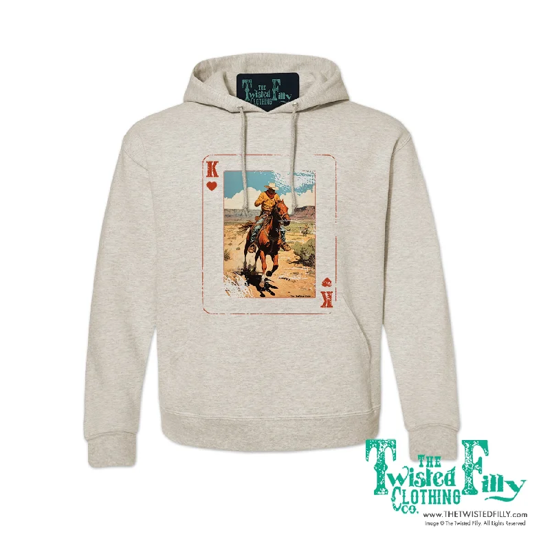 King Of Hearts - Adult Unisex Hoodie - Assorted Colors Hoodie with Drawstring Waist Adjustable Fitted