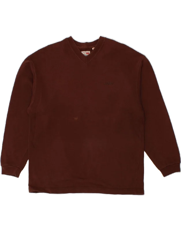 LEVI'S Mens Sweatshirt Jumper Medium Brown Cotton Hoodie Sweatshirt Pullover