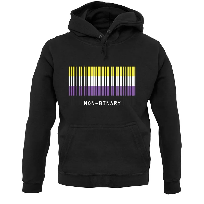 Lgbt Barcode Flags Nonbinary Unisex Hoodie Hoodie with Belted Waist Structured Tailored