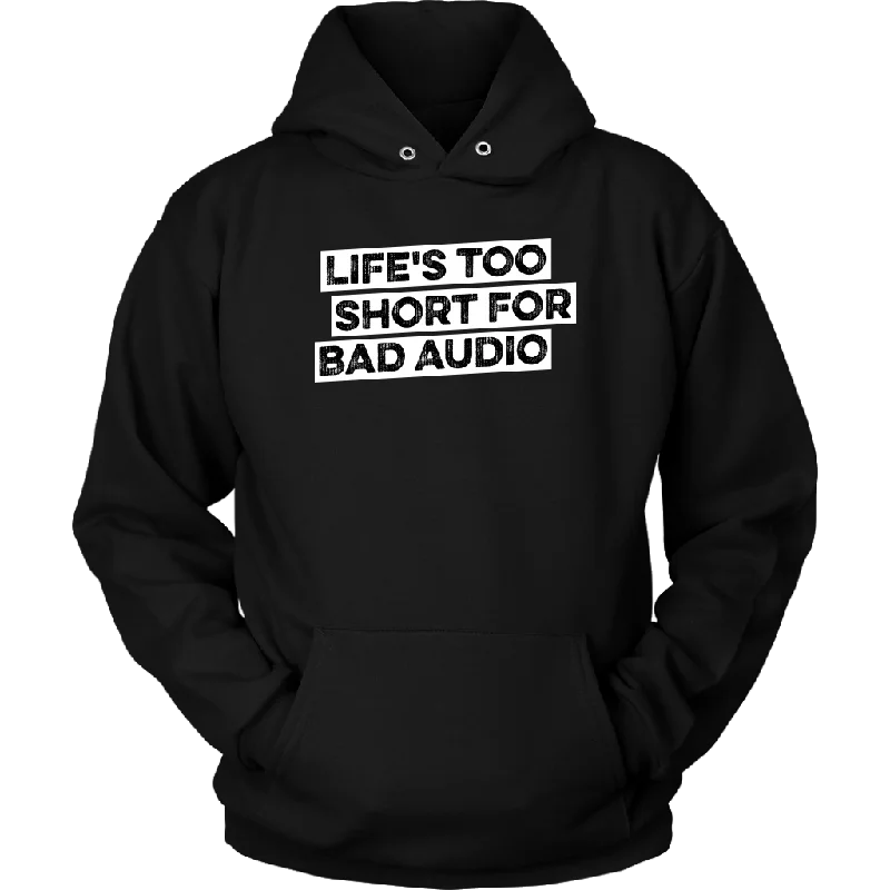 Life's Too Short For Bad Audio Hoodie Hoodie with Pattern Geometric Abstract
