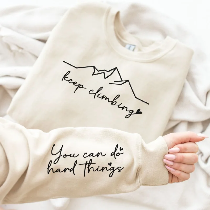 PREORDER: Keep Climbing Ladies Sweatshirt (3 Colors) Hoodie with Drop Shoulder Relaxed Streetwear