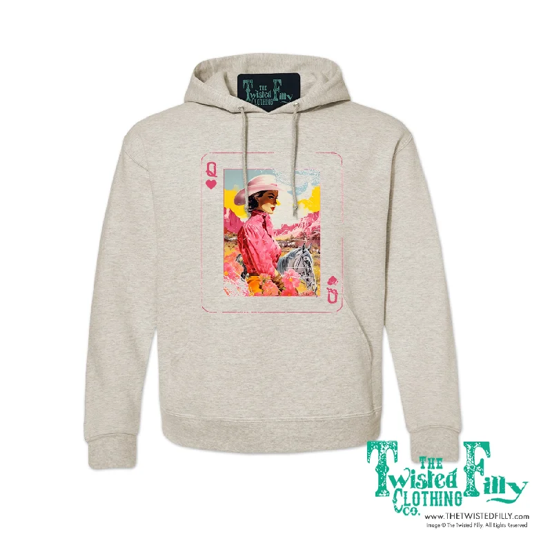 Queen Of Hearts - Adult Womens Hoodie - Assorted Colors Hoodie with Toggle Buttons Decorative Unique