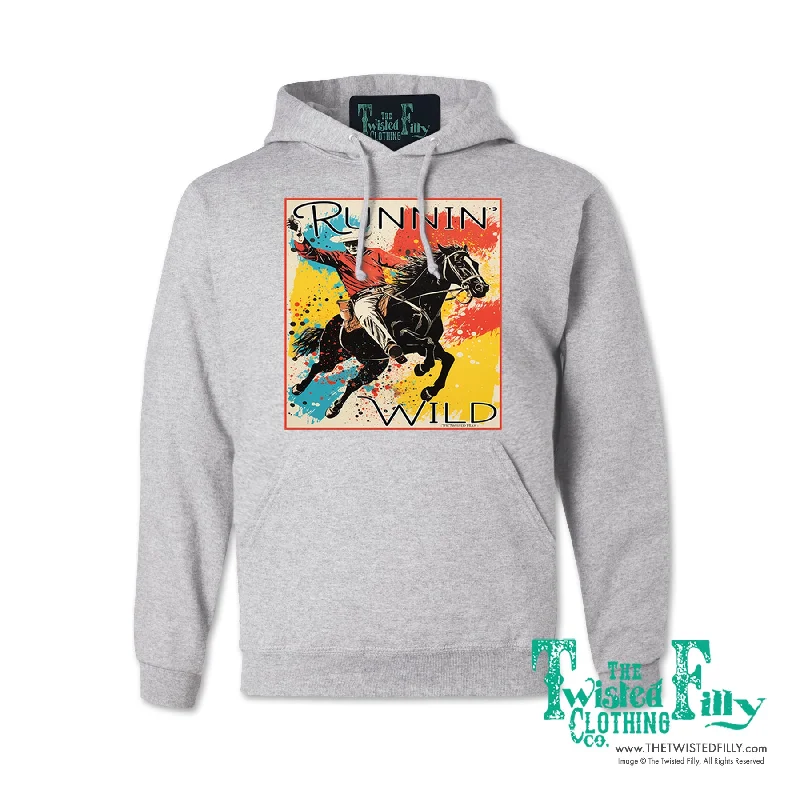 Runnin' Wild - Adult Hoodie - Assorted Colors Hoodie with Exposed Zipper Edgy Industrial