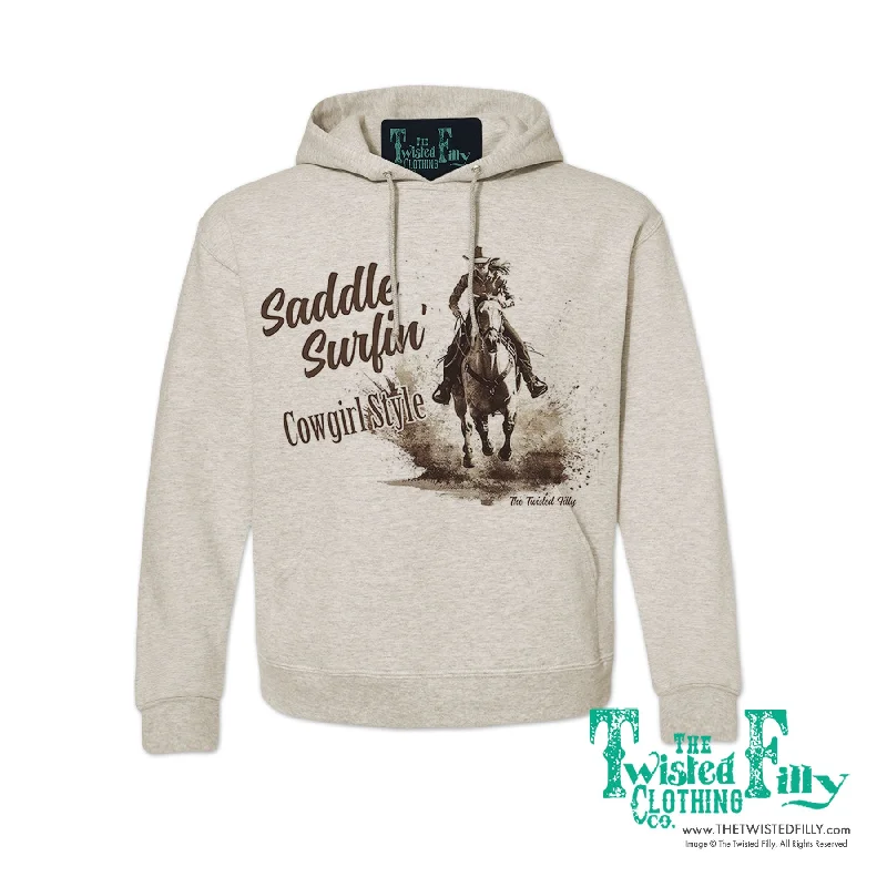 Saddle Surfin' Cowgirl Style - Adult Womens Hoodie - Assorted Colors Hoodie with Reflective Safety Nightwear