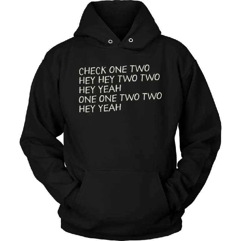 Sound Check Script Hoodie Hoodie with Slim Fit Tailored Modern