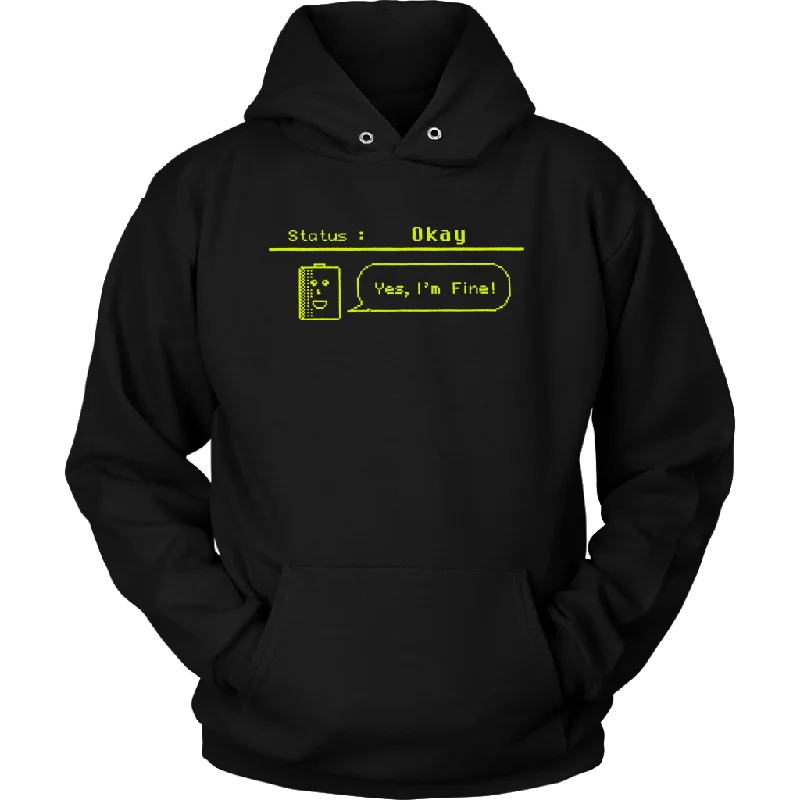 Status: Okay - Digital Console Battery Indicator Hoodie Hoodie with Toggle Buttons Decorative Unique