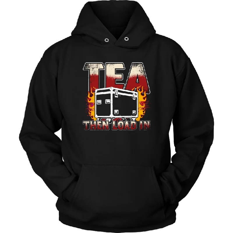 Tea, Then Load In Hoodie Hoodie with Exposed Zipper Edgy Industrial