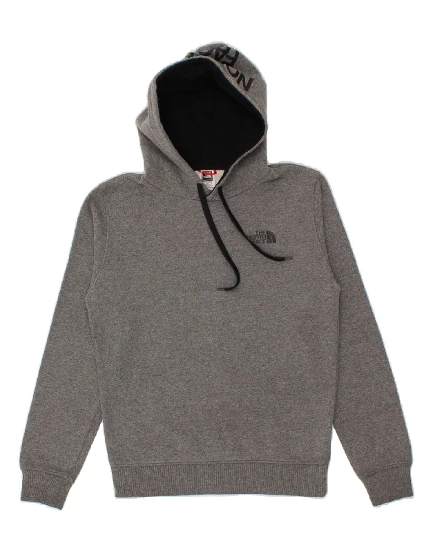 THE NORTH FACE Mens Graphic Hoodie Jumper Small Grey Cotton Hoodie with Cropped Fit Short Trendy