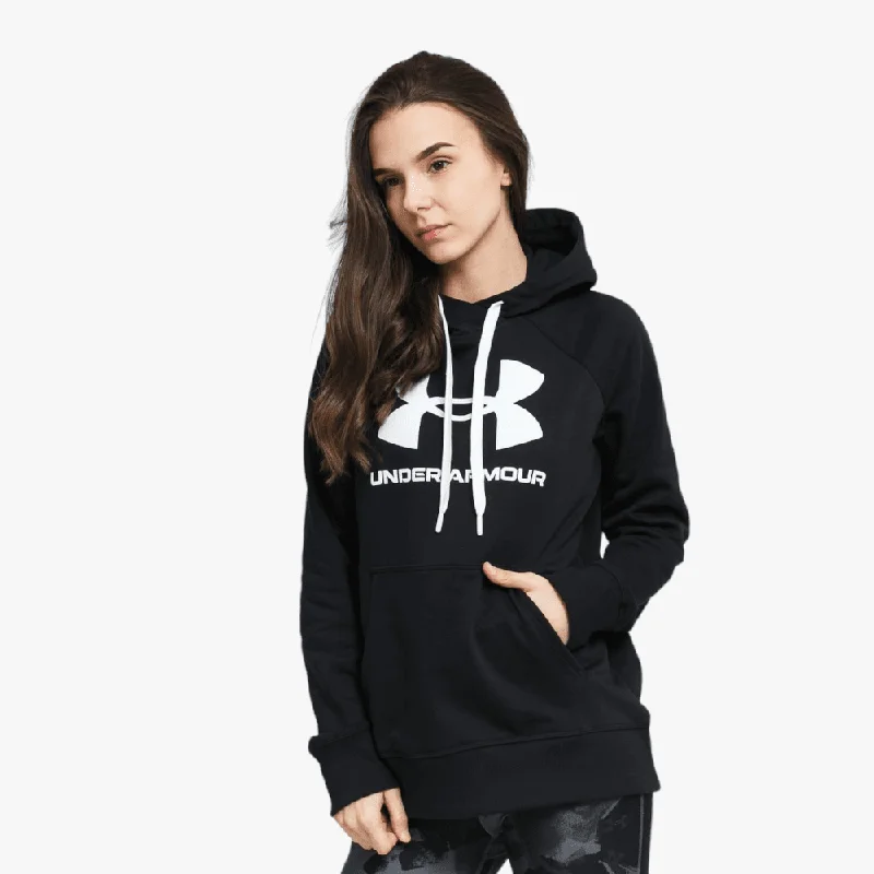 Under Armour Womens Fleece Logo Hoodie 001 Black Hoodie with Rhinestones Sparkly Elegant