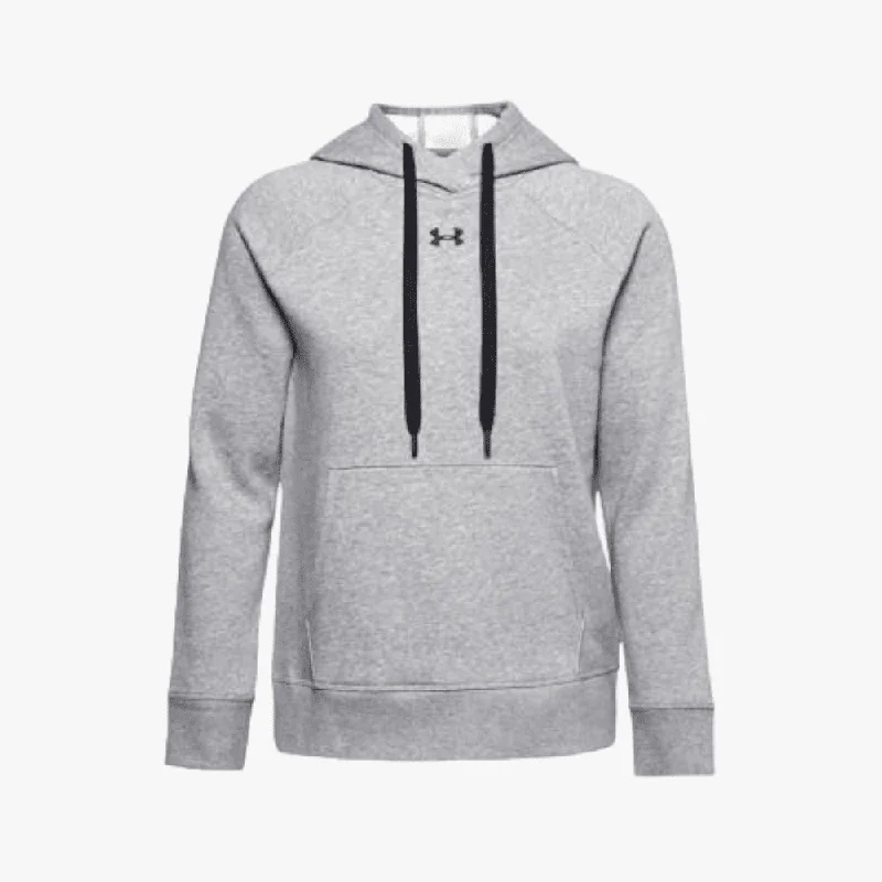Under Armour Womens Rival Fleece Hoodie 035 Grey Hoodie with Mesh Breathable Sporty