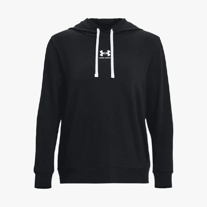 Under Armour Womens Rival Terry Hoodie 001 Black Hoodie with Lace Feminine Delicate