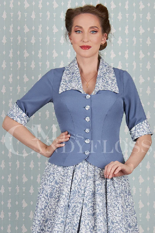 Claudia-Sable 1940s-Inspired blazer-blouse by Miss Candyfloss Women's Stripe Blazer