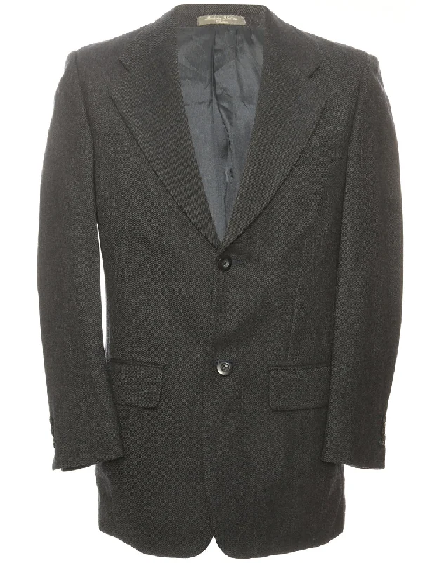 Herringbone Grey Tweed Blazer - L Women's Premium Blazer