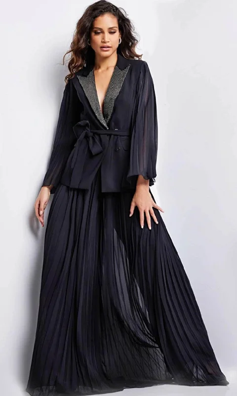 Jovani 26024 - V-Neck Blazer Evening Dress Women's Classic Blazer