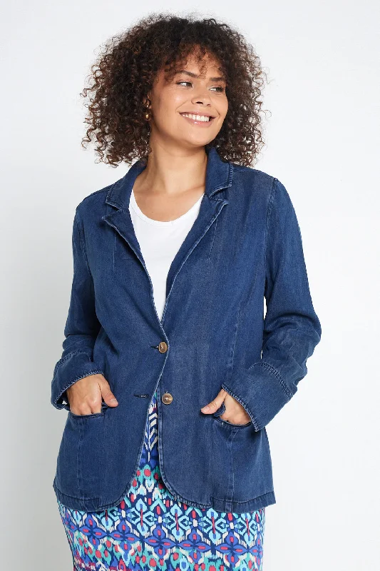 Melba Lyocell Denim Blazer - Dark Rinse Women's Advanced Suit