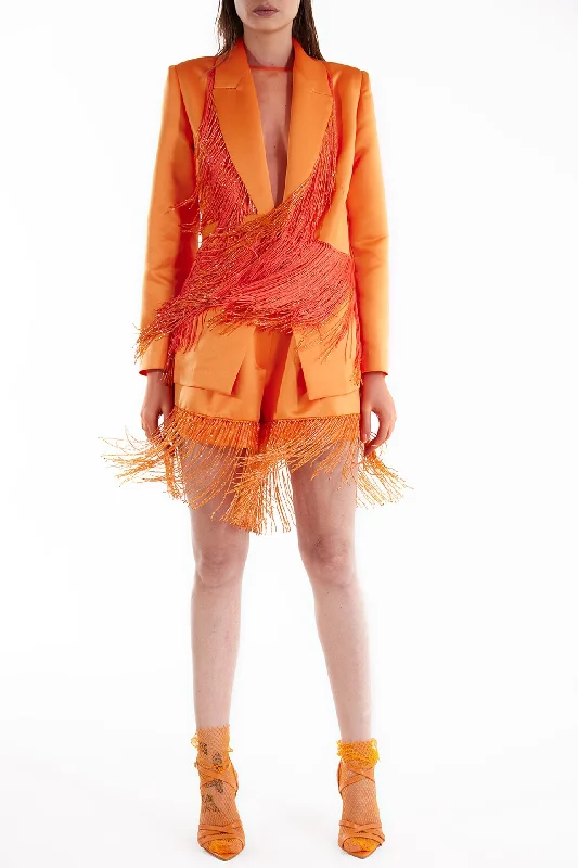 Razmir blazer and shorts with fringes Women's Elegant Jacket