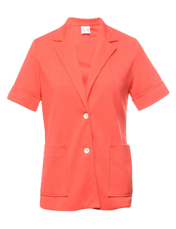 Short Sleeve Red Blazer - S Women's Boutique Jacket