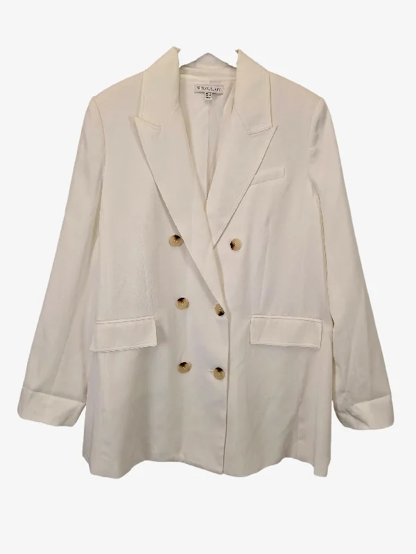 Shona Joy Elegant Semi Formal Vanilla Blazer Size 16 Women's Custom Jacket