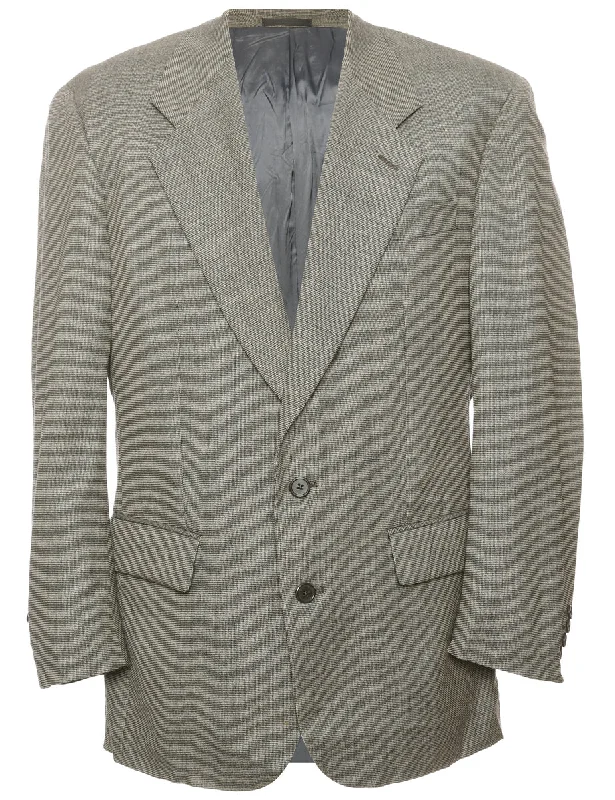 Single Breasted Black & White Blazer - M Women's High-End Blazer