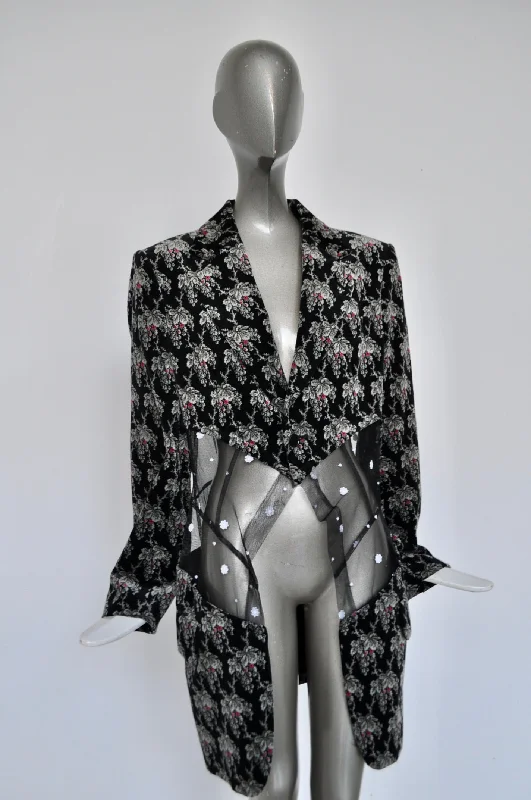Comme des Garçons blazer with see thru part Avantgarde 2001 Women's Denim Suit