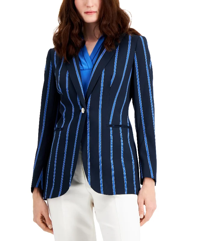 Anne Klein Petite Striped Blazer Women's Vintage Suit