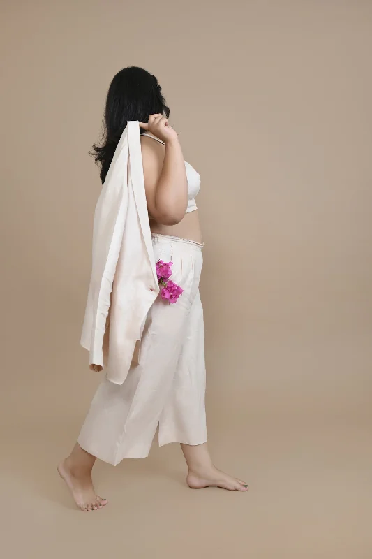 Peach Hemp Blazer-Inspired Overshirt | Versatile wear Spring Women's Coat