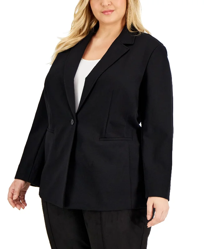 Plus Size One-Button Compression Blazer Women's Designer Suit