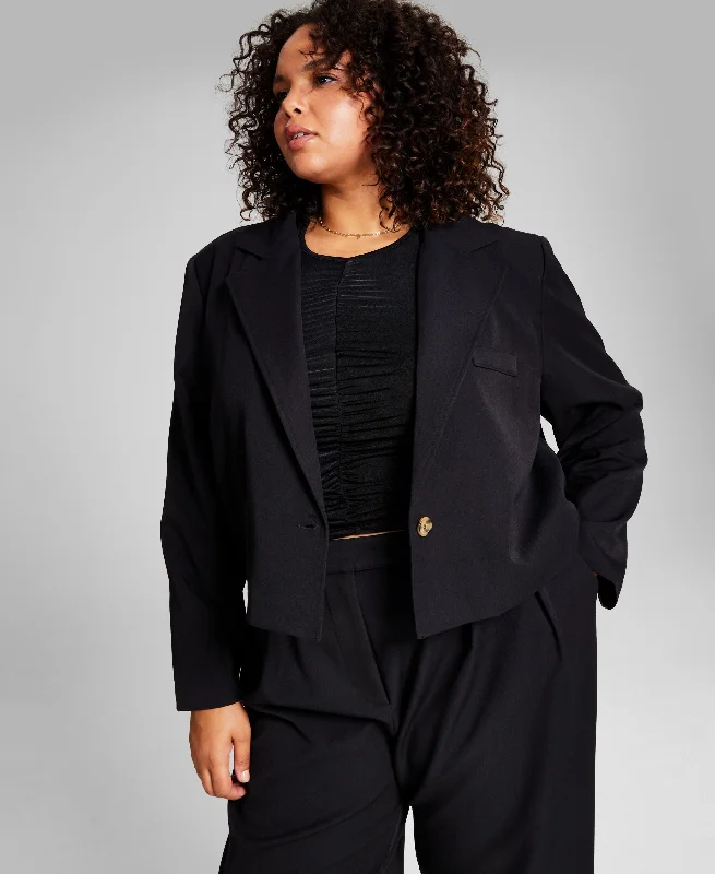 Trendy Plus Size Cropped Blazer Women's Trendy Jacket