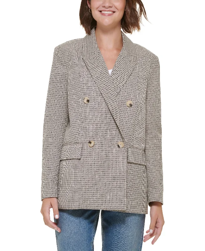 Women's Check Oversized Drop-Shoulder Blazer Women's Boutique Suit