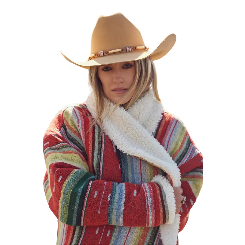 Wrangler Women's Lainey Wilson Sherpa Rodeo Ben Coat Toggle Coat Shawl Collar Coat Notch Collar Coat