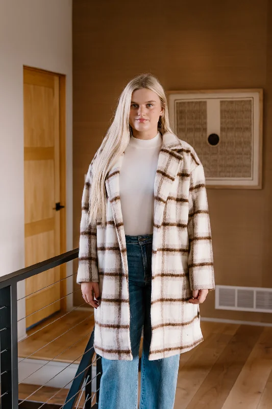 Emily Long Coat | Ivory Coat Overcoat Trench Coat