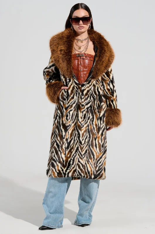 ALANA FUR COAT Elasticated Drawstring Belted