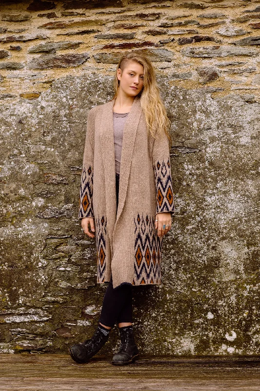 Alpaca Coatigan in Highland Sequined Lace Ribbed