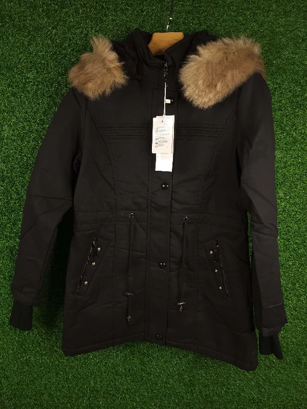 Black Women Coat Raincoat Turtleneck Coat Wrap Coat